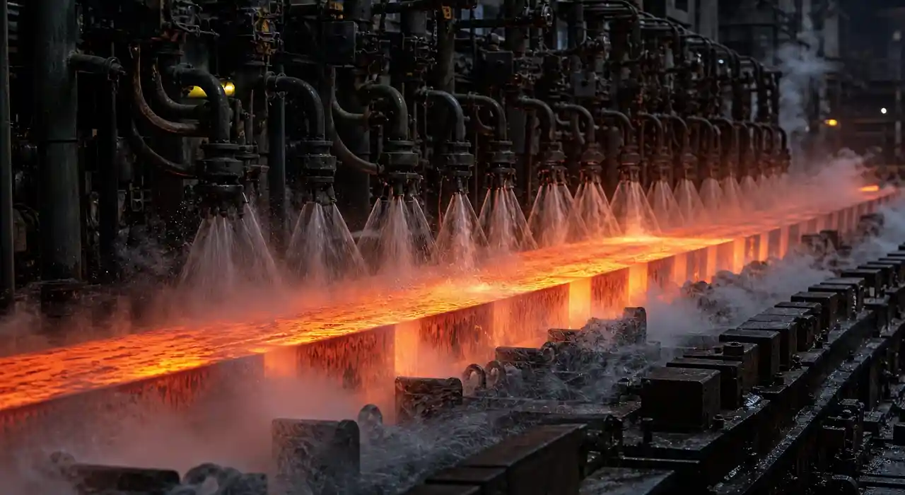 Steel casting cooling