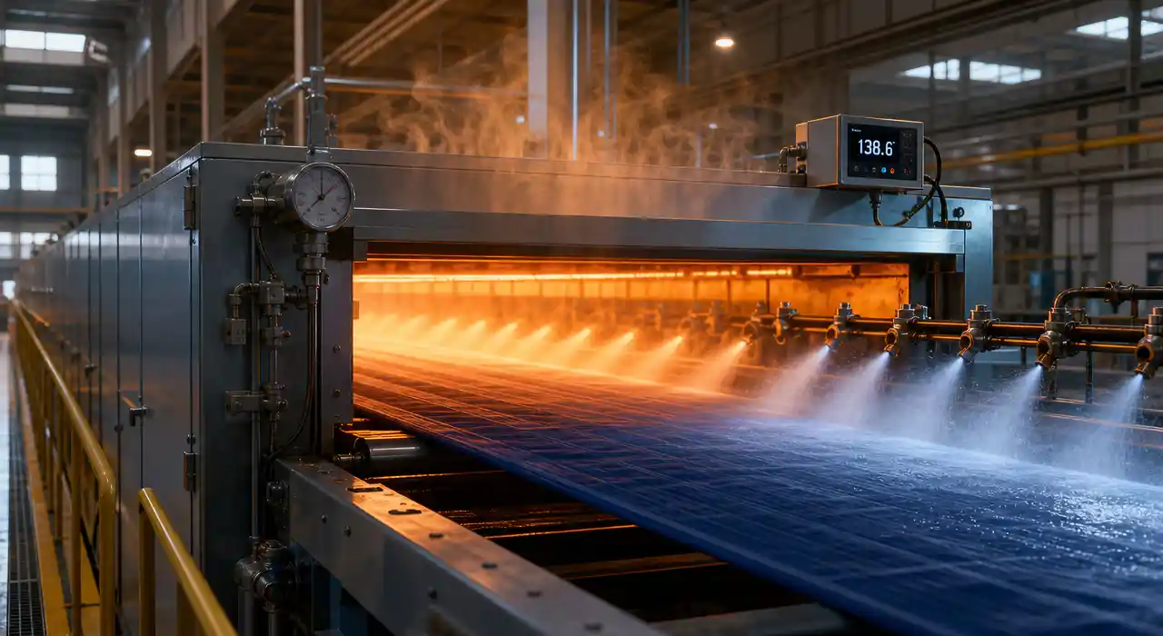 Cotton fabric dyeing conversion from jet to spray system
